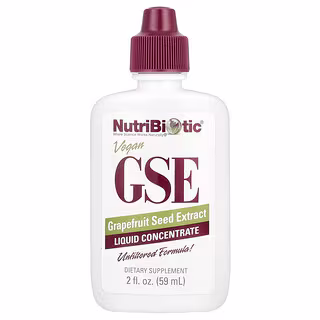 NutriBiotic, Vegan GSE Grapefruit Seed Extract, Liquid Concentrate, 100 mg, 2 fl oz (59 ml)